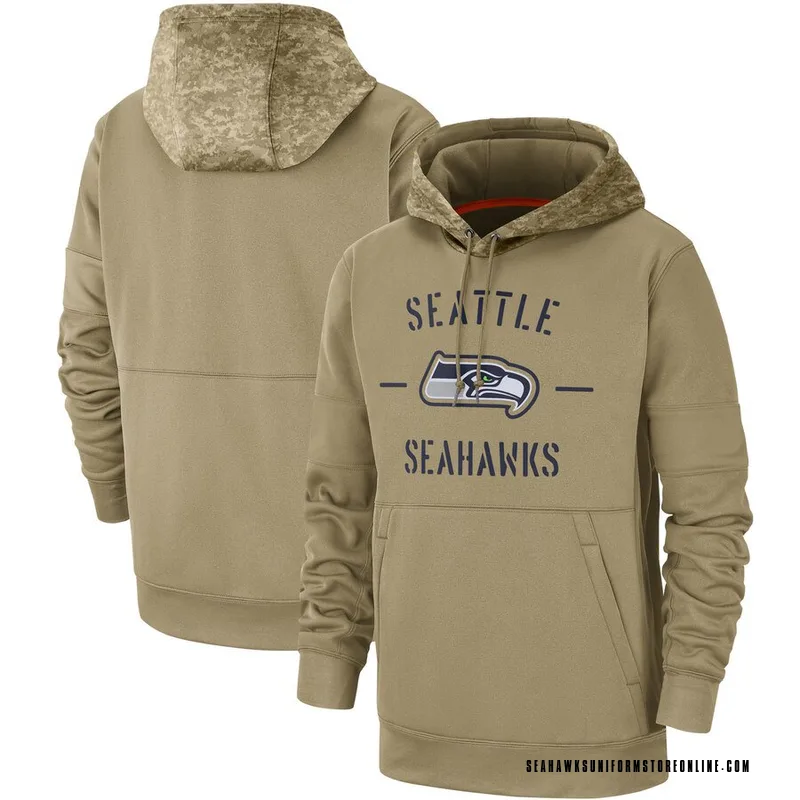 Men S Seattle Seahawks Tan 2019 Salute To Service Sideline Therma Pullover Hoodie By Nike